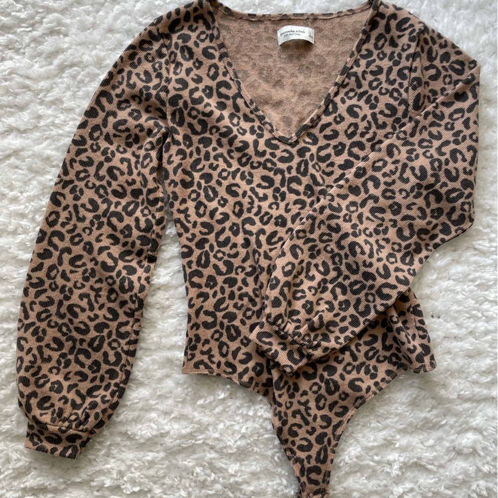 Abercrombie & Fitch Long Sleeve Cheetah Bodysuit